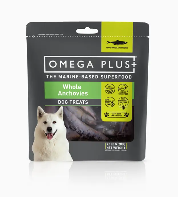 Omega Plus Canine Salmon Whole Anchovy Treats 200g