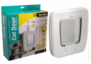 Pet One - Cat Door Poly Magnetic Entry Wood Door/Sng/Dbl Glaze Glass Fit