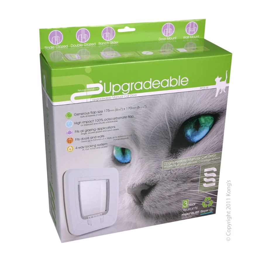Pet-corp Cat Door - PC5-W Upgradeable Manual White
