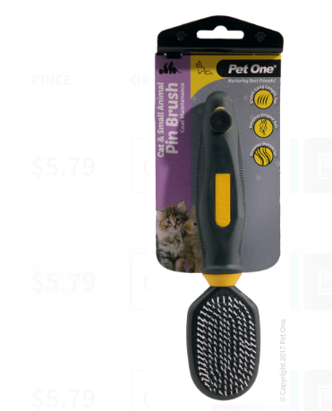 49226 Pet One Grooming - Cat & Small Animal Plastic Pin Brush