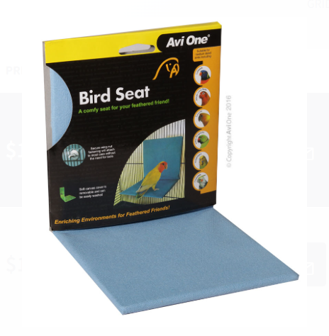 Avi One Bird Seat Blue Fabric Cover 14x14cm Suit Wire Spacing Up To 22mm