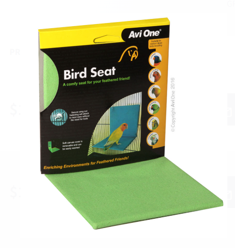 Avi One Bird Seat Green Fabric Cover 14x14cm Suit Wire Spacing Up To 22mm
