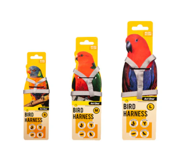 Avi One Bird Harness With Shock Resistant Lead Large