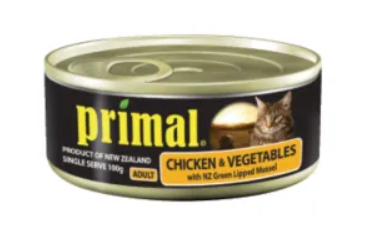 Primal Cat Wet Chicken & Vegetables Canned 100g