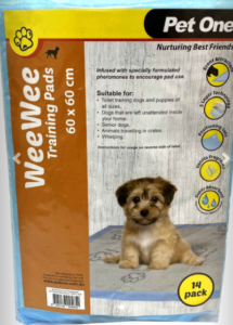 Pet One Wee Wee 14 Pack Training Pad 60x60cm Absorbency 1300ml