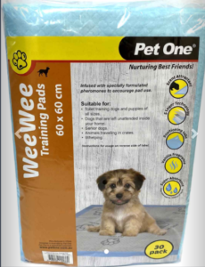 Pet One Wee Wee 30 Pack Training Pad 60x60cm Absorbency 1300ml