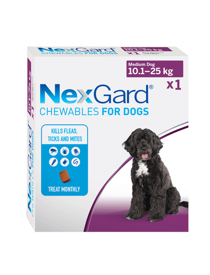 Nexgard Chewable Tablet Flea & Tick For Med Dogs 10-25kg - 1Pack