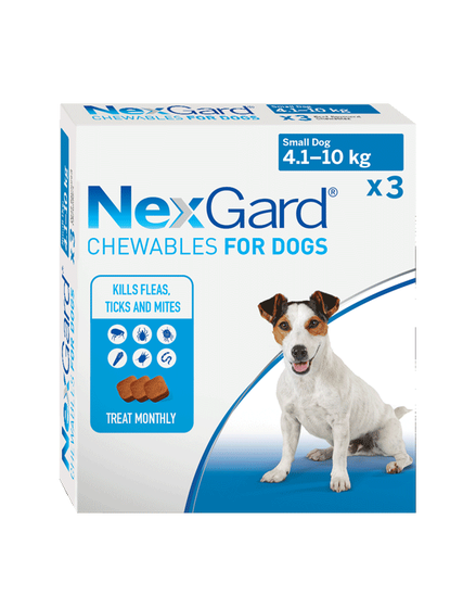 Nexgard Chewable Tablet Flea & Tick Treatment For Sml Dogs 4-10kg - 3 Pack
