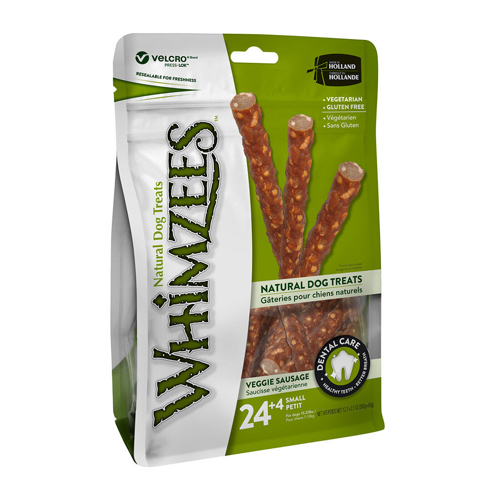 Whimzees Veggie Sausage Small Dog Treat 28 Pack