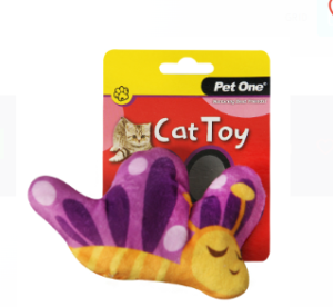 Pet One Cat Toy Butterfly With Crinkle 9cmH