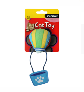 Pet One Cat Toy Hot Air Balloon With Crinkle 15.5cmh
