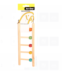 Avi One Bird Toy - Wooden Ladder 5 Rung W/beads