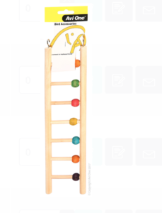 Avi One Bird Toy - Wooden Ladder 7 Rung W/beads