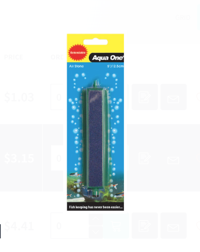 Aqua One Air Stone - 6 Inch 15cm Extendable Carded