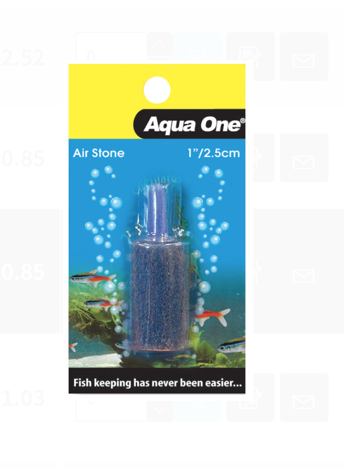 Aqua One Air Stone - 1 Inch 2.5cm Cylinder Card