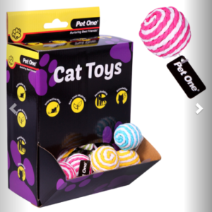 Pet One Cat Toy Paper Mouse & Ball 4.5cm Mix Colour