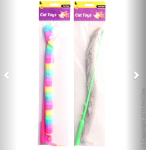 Pet One Cat Toy Wand Tail With Bell 40cm Mix Colour