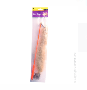 Pet One Cat Toy Wand Tail With Bell 32cm Brown
