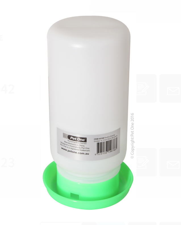Pet One Poultry Gravity Drinker 1L