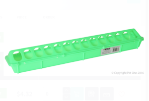 Pet One Poultry Feed Trough Long