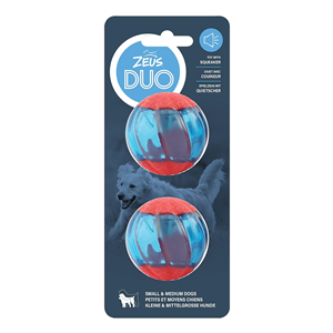 Zeus Duo Ball Dog Toy With Squeaker Small 5 cm 2pk