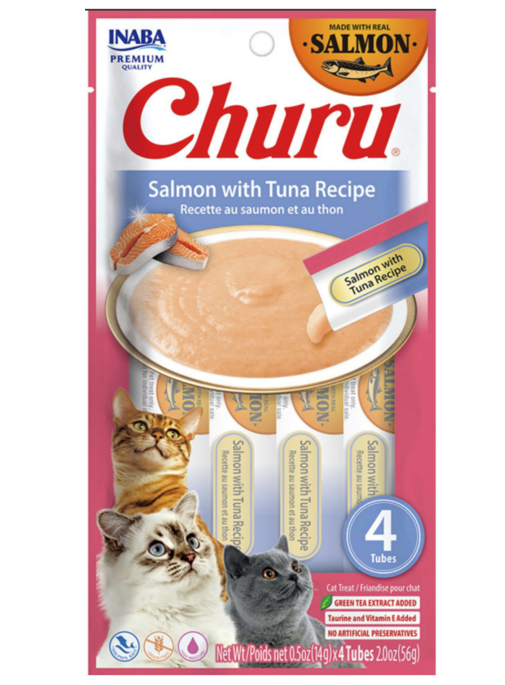 Inaba Cat Churu Salmon w/ Tuna Recipe (14g x4)
