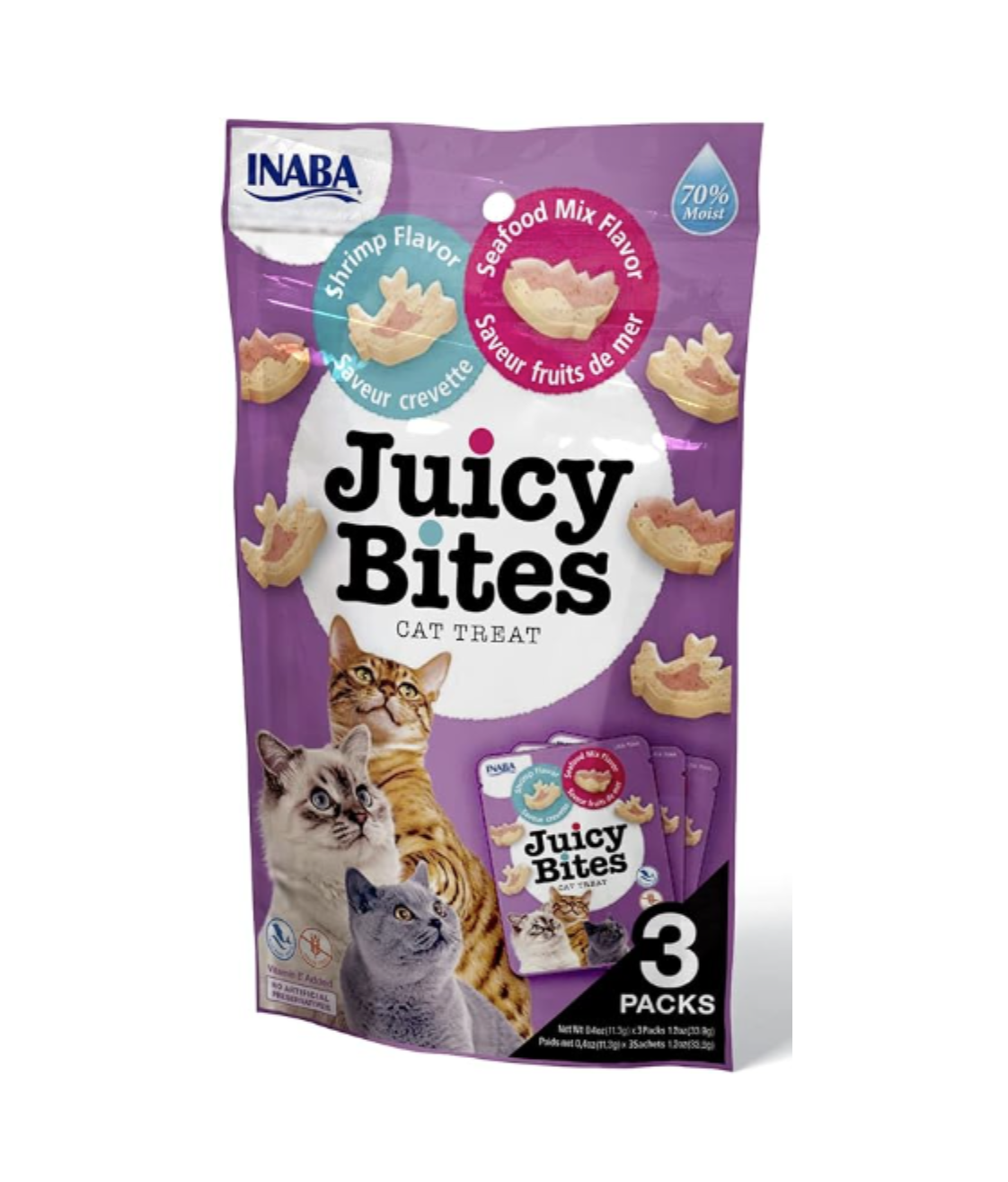 Inaba Cat Juicy Bites Shrimp & Seafood Mix Flavour (11g x3)