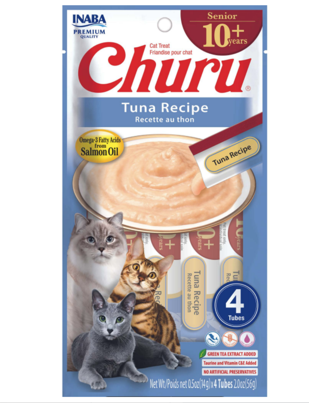 Inaba Cat Churu Senior 10+ Tuna Recipe (14g x4)