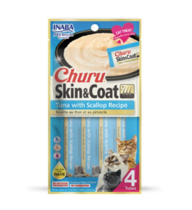 Inaba Cat Churu Skin & Coat Tuna with Scallop Recipe (14g x4)