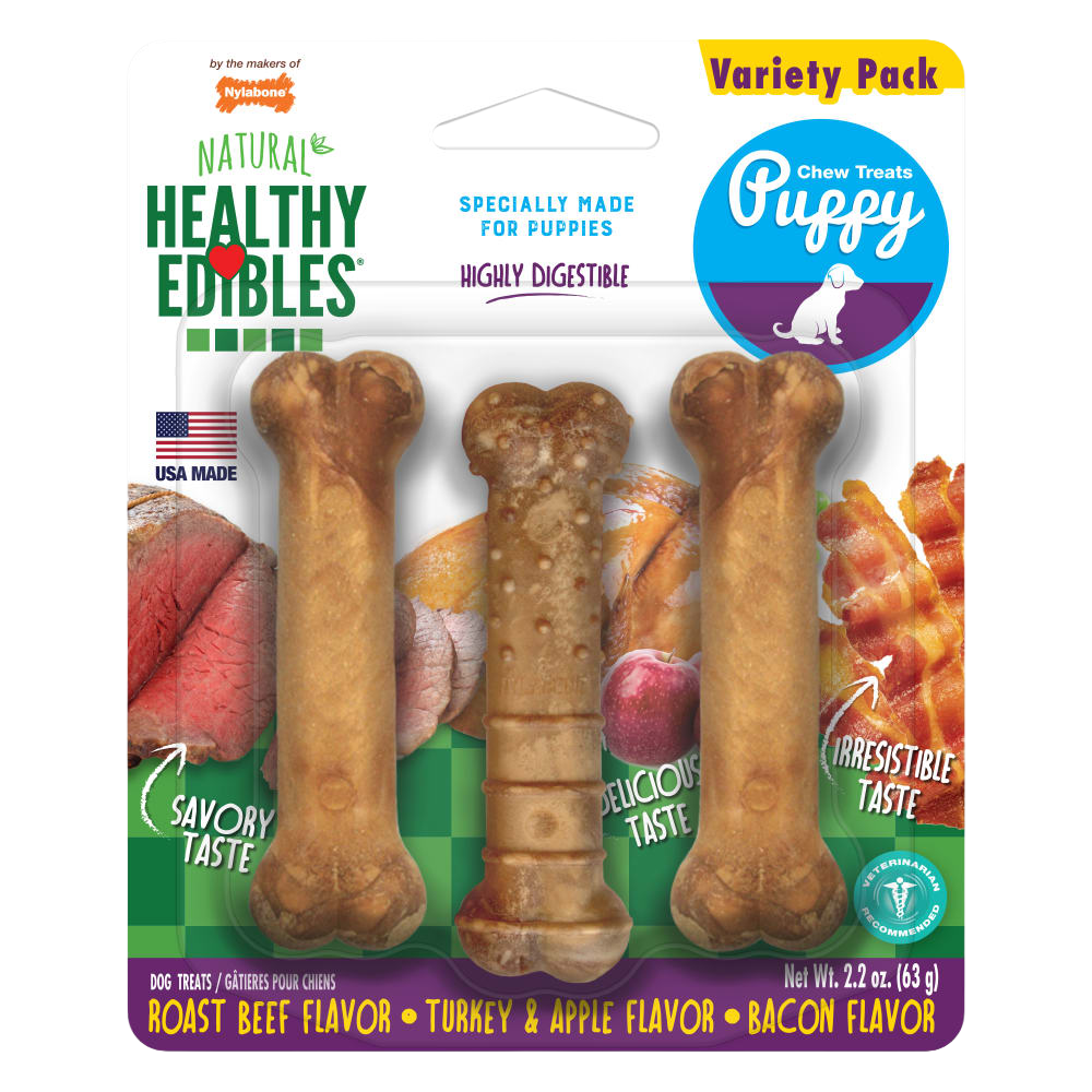 Nylabone Healthy Edibles Puppy Starter Kit 3pk – Petite