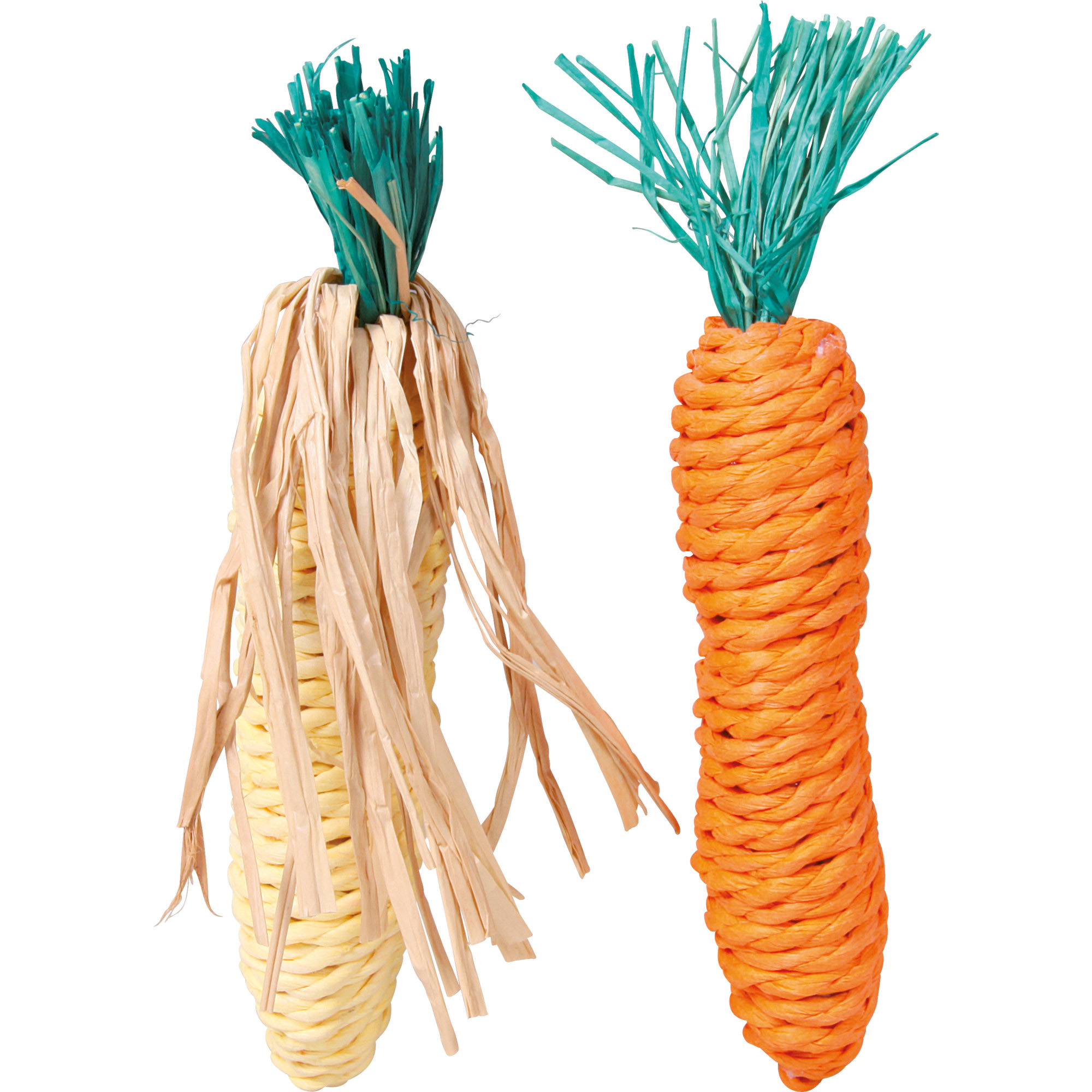 Trixie Straw Carrot & Corn 15cm 2pc