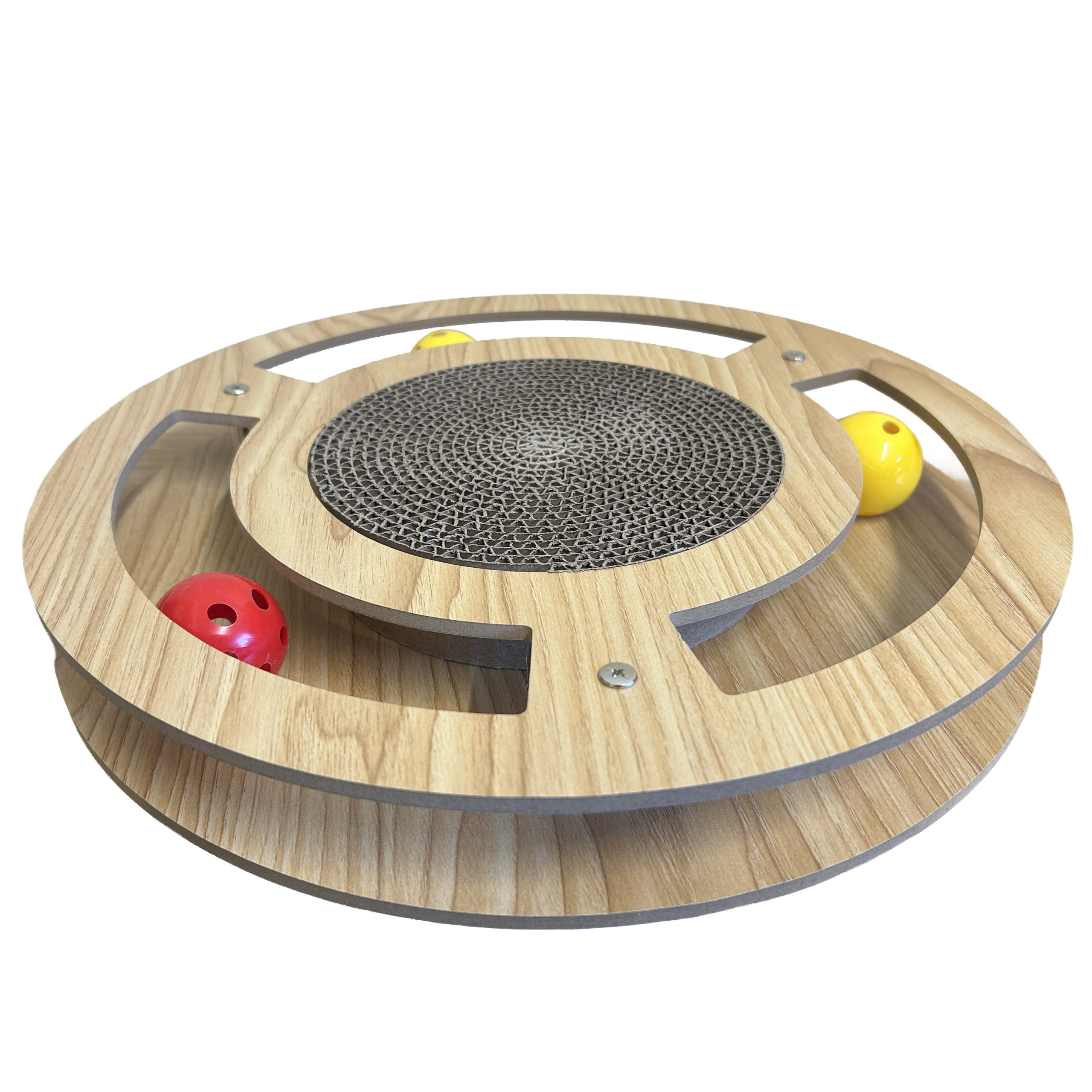 Waggin Tails Round Scratcher w/Ball Track 33cm