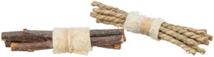 Trixie Seagrass & Wood Gnawing Sticks with Loofa 10cm 2pk