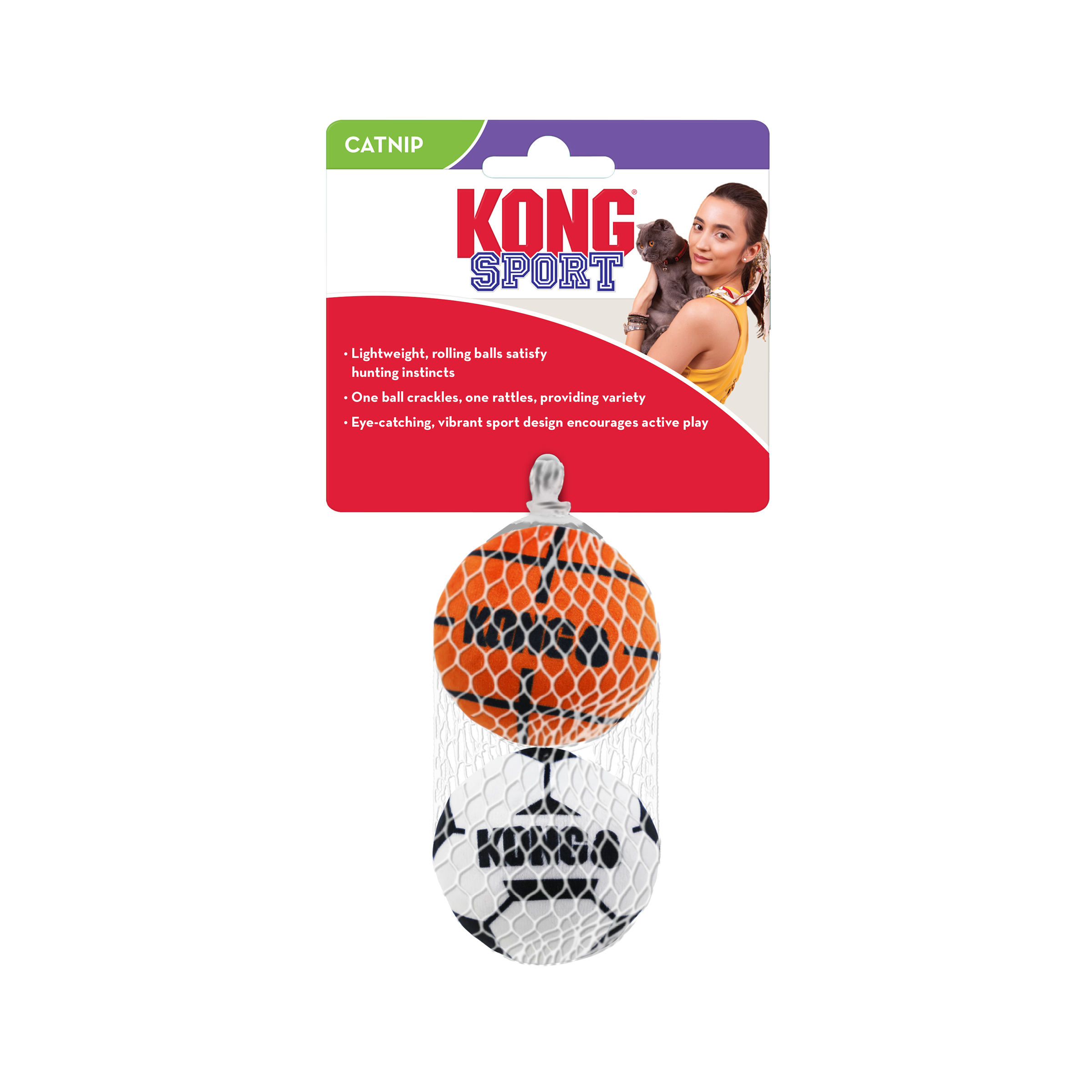 KONG Cat Sport Balls – 2 pack