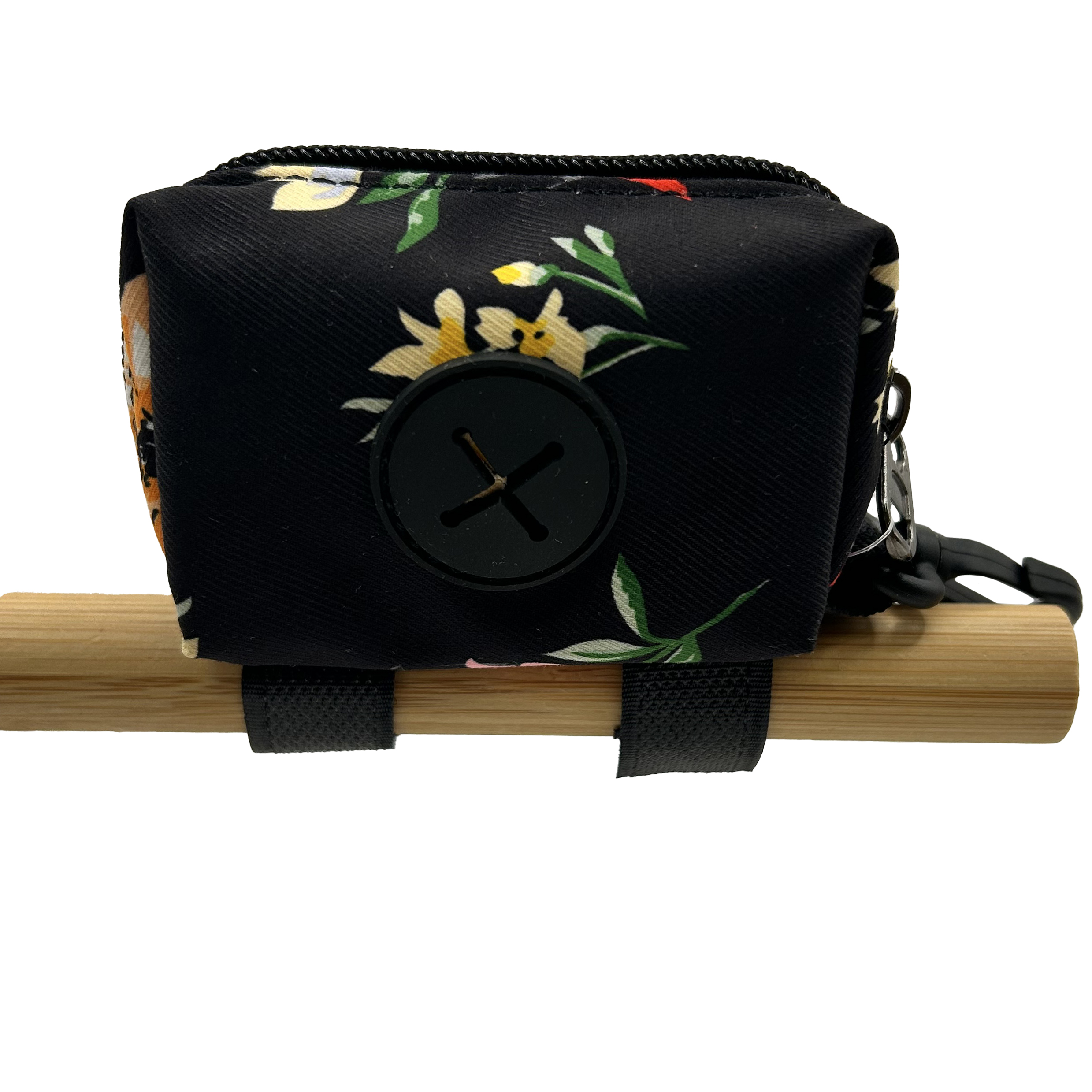 Waggin Tails Latched Poop Bag Holder – Black Floral