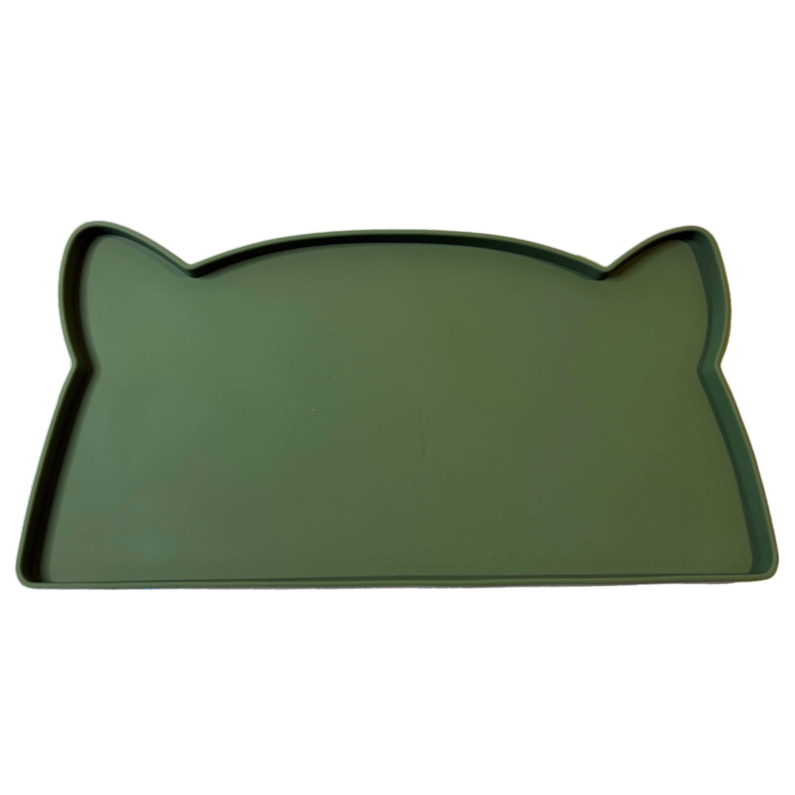 Waggin Tails Silicone Mat Cat Head Olive