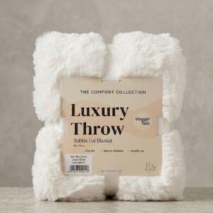 Waggin’ Tails Bubble Fur Luxury Throw White 88x120cm