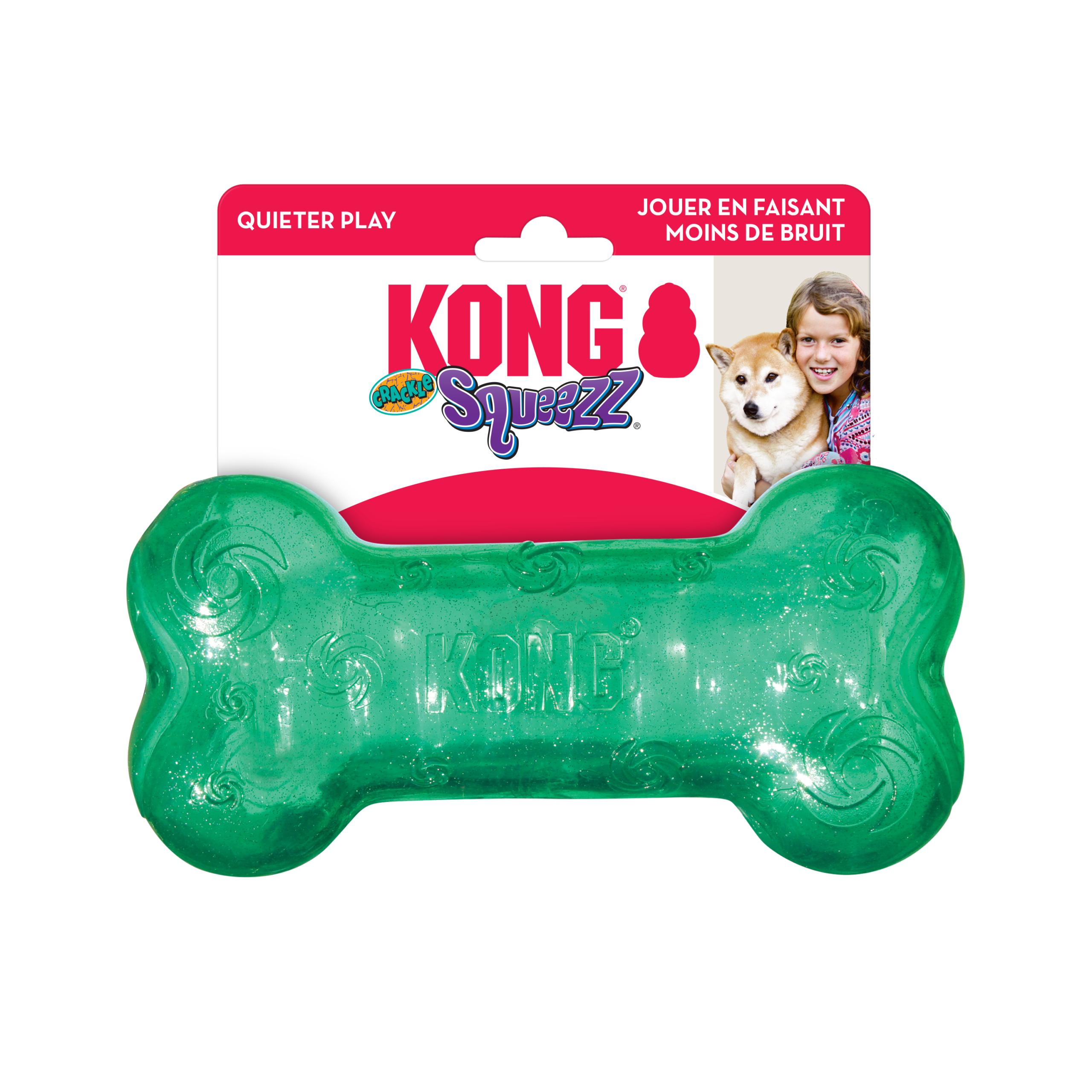 KONG Squeezz Crackle Bone Large