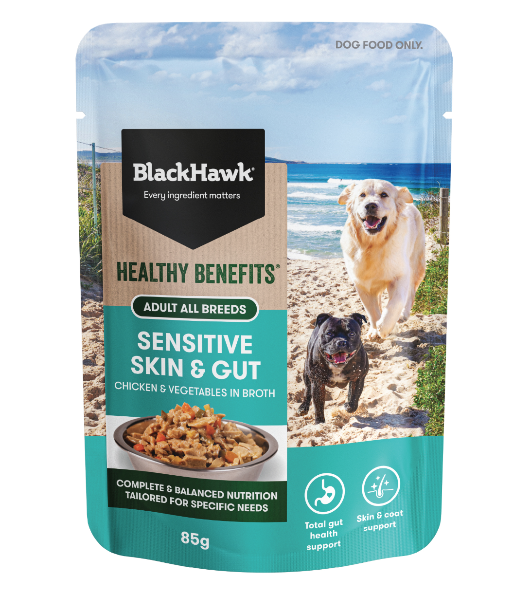 Black Hawk Healthy Benefits Sensitive Skin & Gut Wet Dog Food