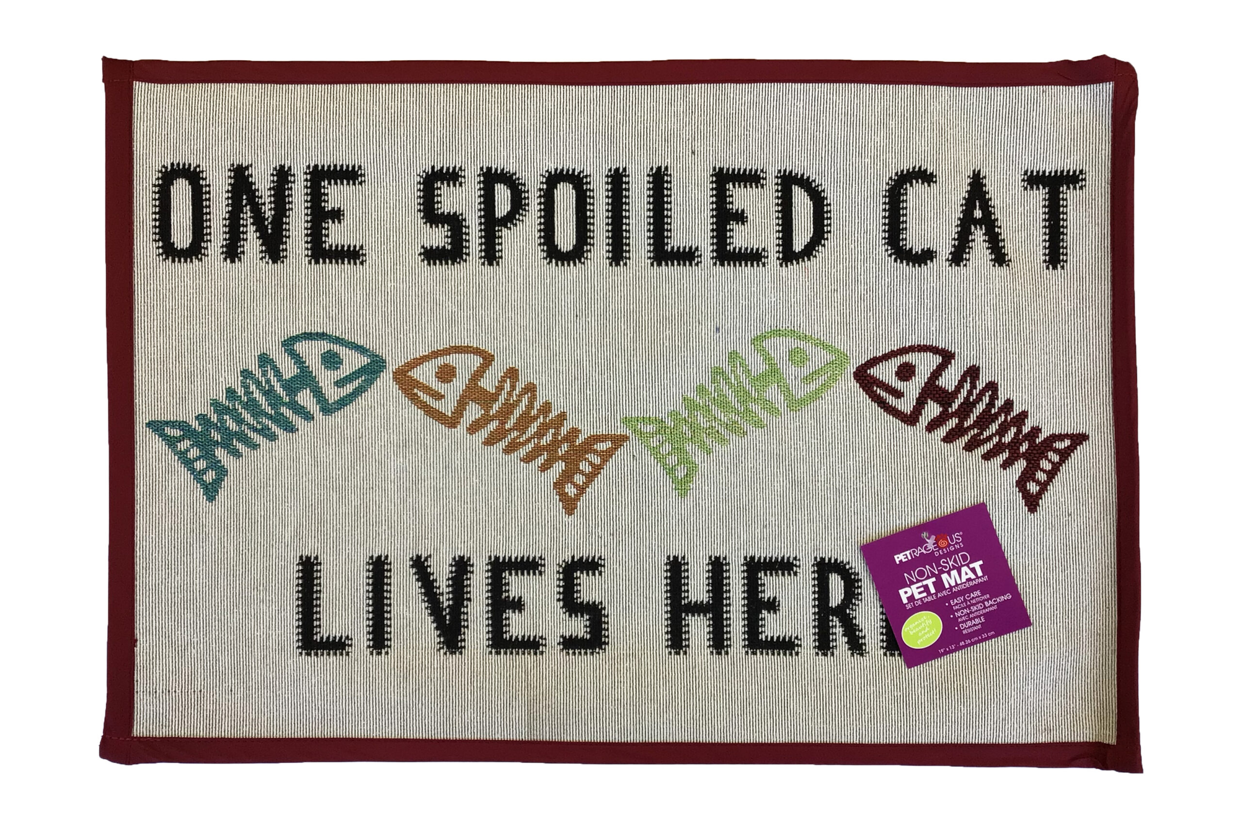 Petrageous Tapestry Placemat “One Spoiled Cat Lives Here”