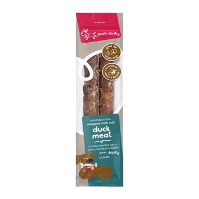 Yours Droolly  Duck Wrap Sticks Lg 2pk