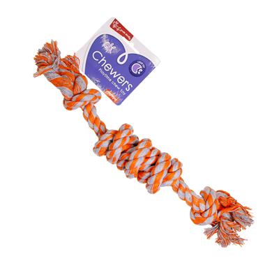 Yours Droolly Chewers Rope Knot Small Orange