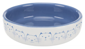 Trixie Cat Dish for Short-Nosed Breeds 15cm Blue/White