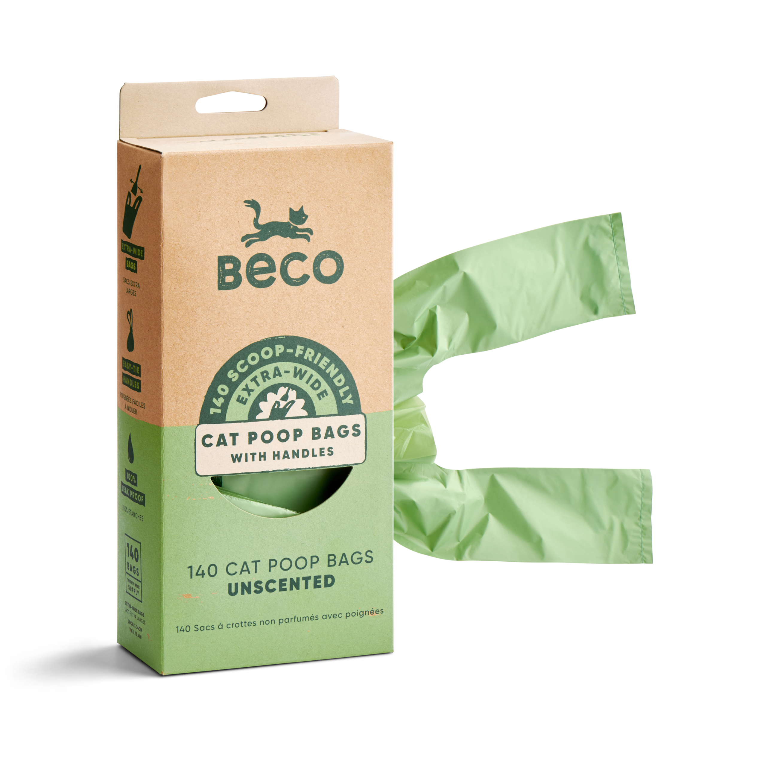 Beco Cat Poop Bags Unscented – 140pk