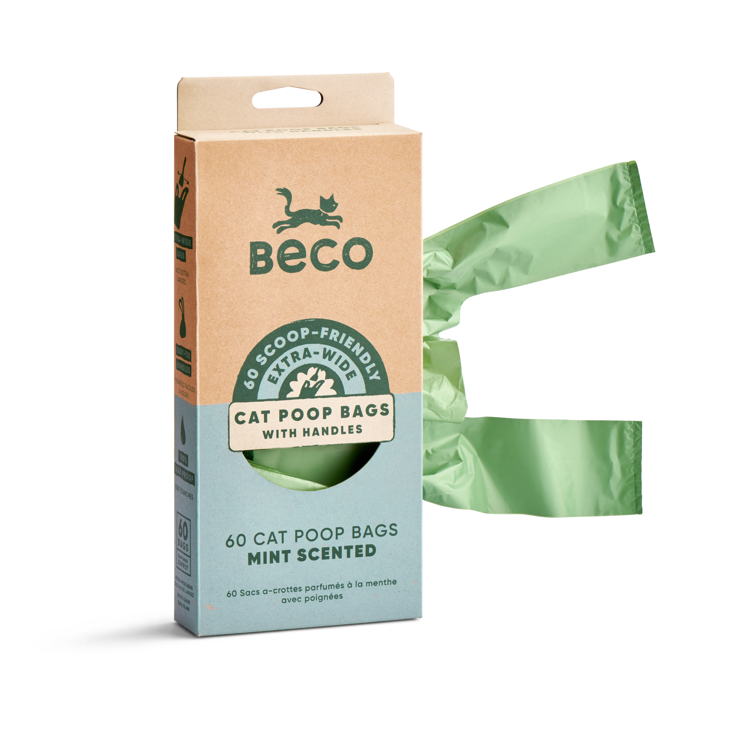 Beco Cat Poop Bags Scented – 60pk