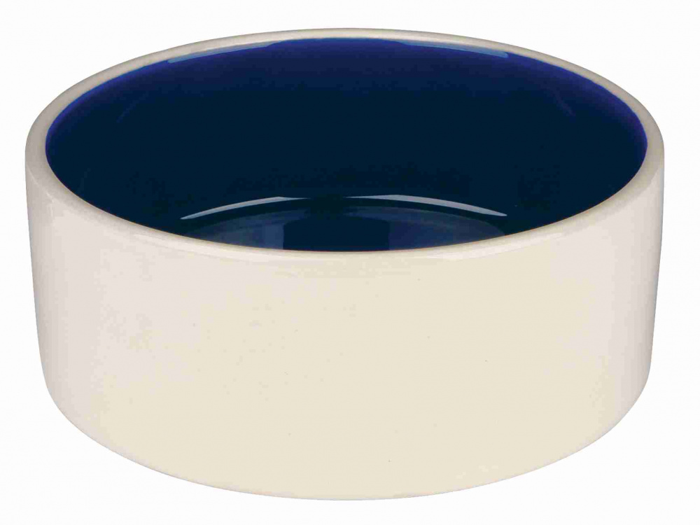 Trixie Stoneware Bowl Cream/Blue 22cm