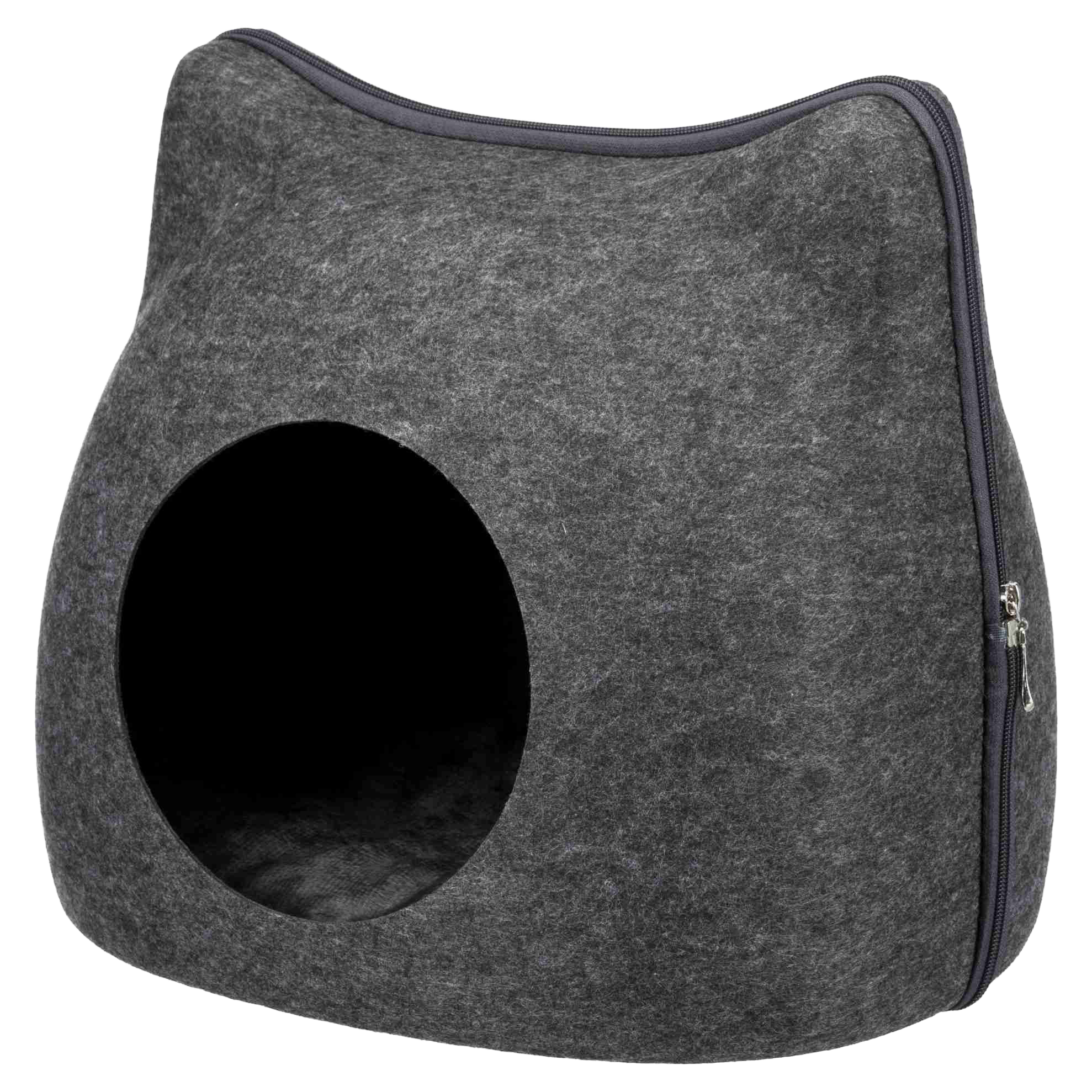 Trixie Felt Cave Cat Head Dk Grey 38x35x37cm