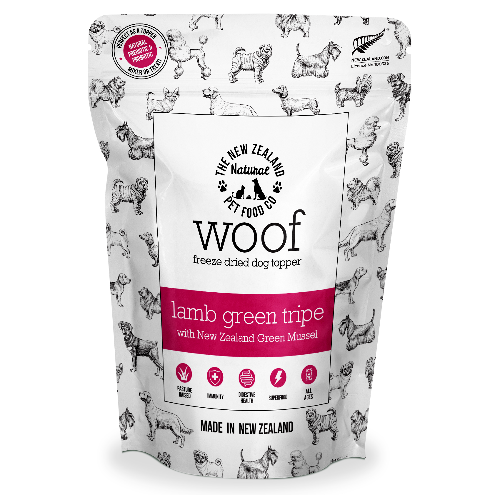 NZ Natural Woof Lamb Green Tripe Topper 180g