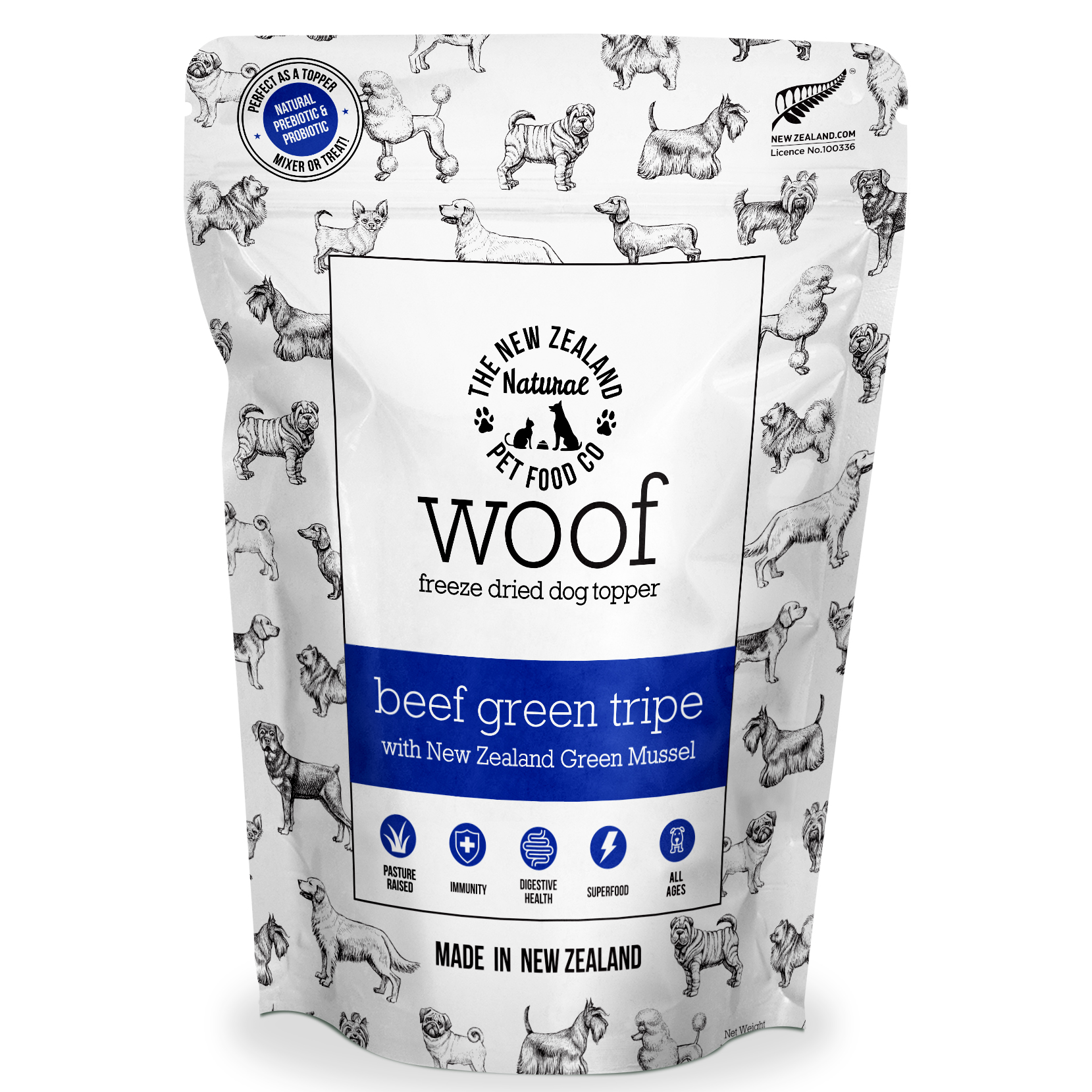 NZ Natural Woof Beef Green Tripe Topper 180g