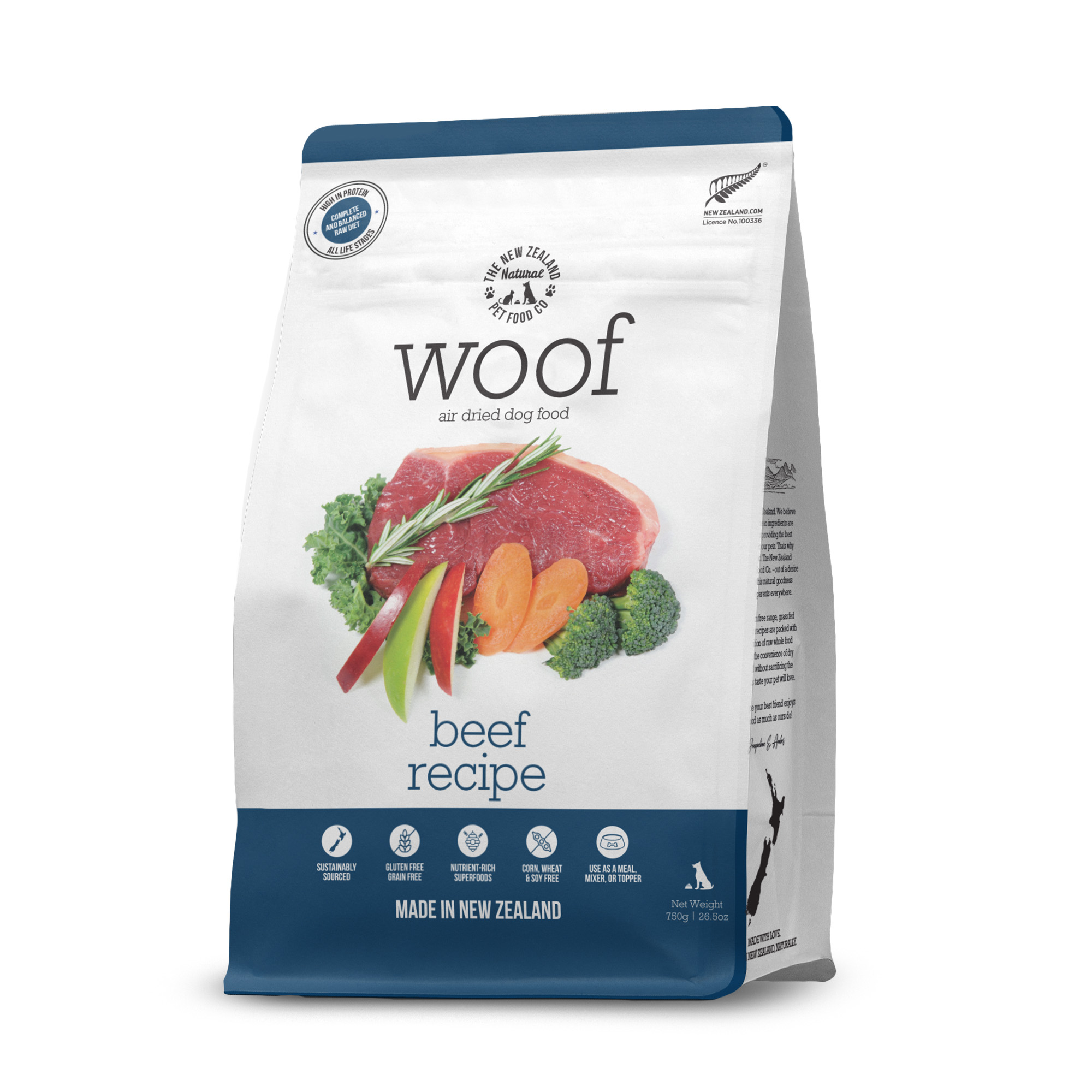 NZ Natural Woof Air Dried Beef 750g